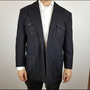 Pronto Uomo Black 100% Linen Shirt Jacket Blazer Size 40R